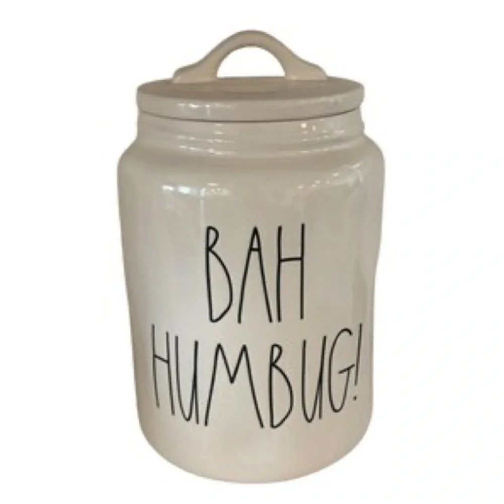 RAE DUNN Bah Humbug cookie jar